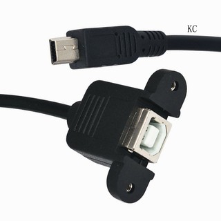 Kc สายเคเบิลอะแดปเตอร์ USB Type B USB-B ตัวเมีย พร้อมเมาท์แผง เป็น Mini USB ปลั๊กตัวผู้