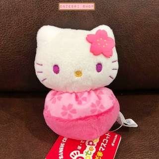 ตุ๊กตา Hello Kitty Pote Pote จากญี่ปุ่น ก้นถ่วง ตั้งได้ ขนาด 10 x 6 x 6 ซม. แบบชุดชมพูซากุระ