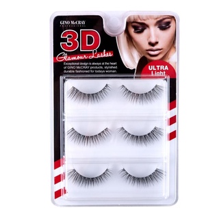 GINO MCCRAY THE ARTIST 3D ขนตาปลอม GLAMOUR Pro LASHES จีโน่ แม็คเครย์ ดิ อาร์ทติสท์ ทรีดี กลามัวร์ แลชเชส