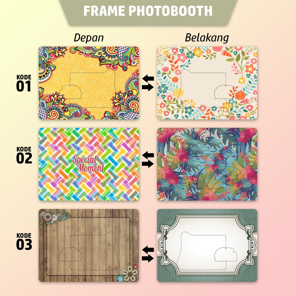 Photobooth Frame / Photobooth size 4R วัสดุกระดาษแข็งหนา 310gr | รหัส - 08