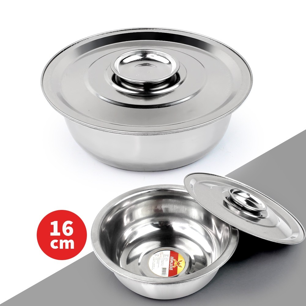 Telecorsa stainless steel bowl with 16 cm lid Stainless-Steel-Bowl-Cover-Mama-05A-BOSS