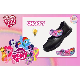 รองเท้าคัทชูอนุบาลยี่ห้อ CHAPPY แชปปี้ โพนี่ สีดำ มีไฟ รุ่น PN-88 ตัวใหม่ล่าสุดปี2021  ของแท้100%
