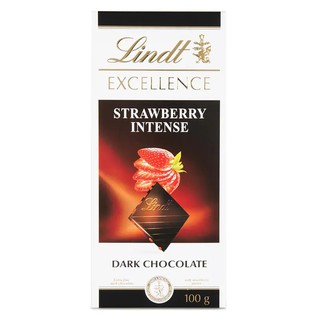 ลินด์ช็อกโกแลตผสมเกล็ดสตรอเบอร์รี่ 100กรัม Lindt Chocolate with Strawberry Flakes 100g.