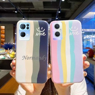 In Stock เคสโทรศัพท์ Casing OPPO Reno 7 Reno7 Z Pro 5G 2022 New Rainbow Stripe Silicagel Soft Phone Case Shockproof Protective Cover เคส