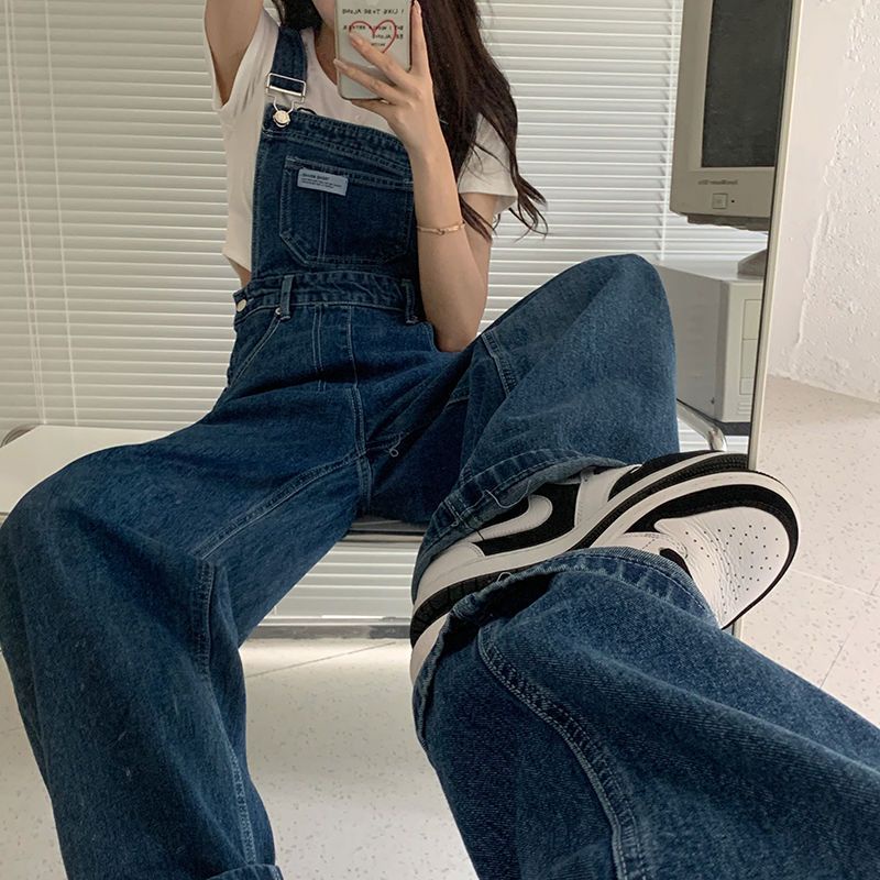 Jumsuit Jeans เอี๊ยมยีนส์ขายาว ทรงบอย กางเกงเอี๊ยมแฟชั่นยีนส์สบาย เอี๊ยม เอี๊ยมเท่ๆ แต่งกระเป๋าหน้า*ขนาด S-5XL
