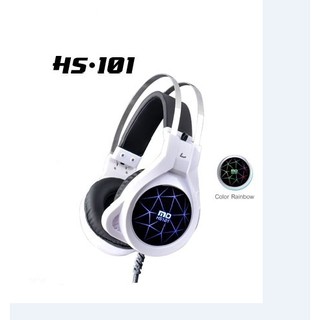 HEADSET​ MD-TECH​ (HS-101)​ โดดเด่นด้วย ไฟ LED ด้านข้าง 7สี เปลี่ยนสีอัตโนมัติ (สีขาว)