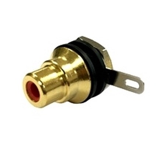 Amphenol ACJD-RED-S RCA Female Bulkhead, Red Colour