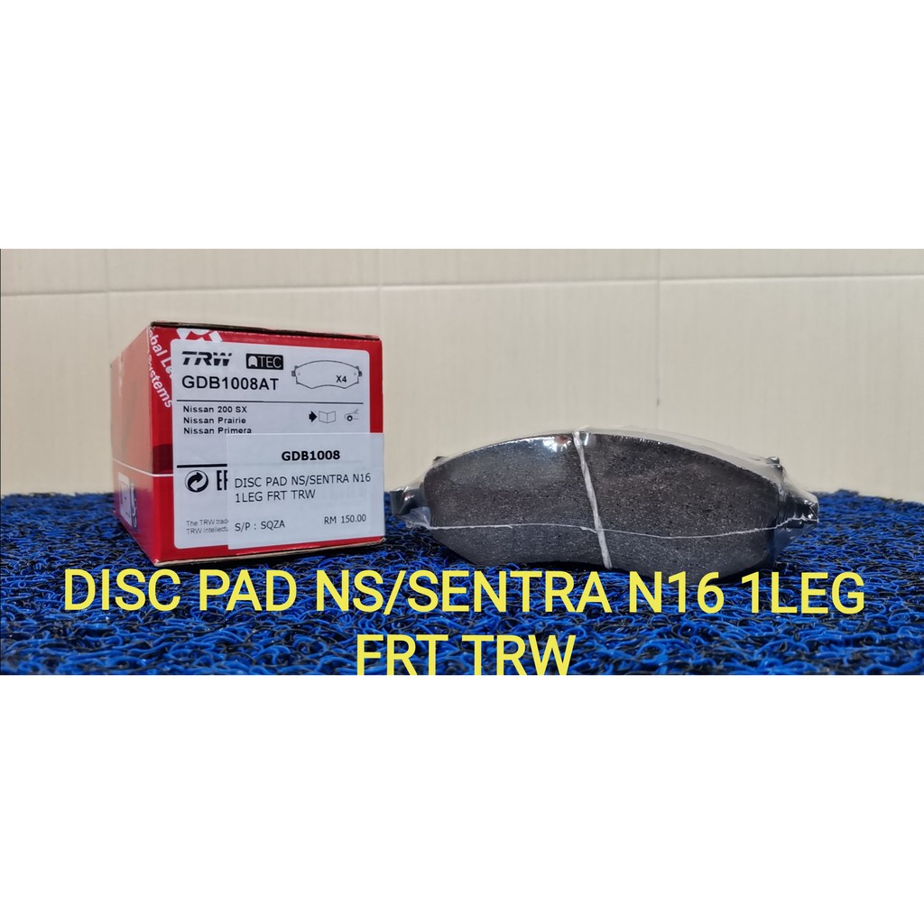 TRW-NISSAN SENTRA N16 1LEG ผ้าเบรคหน้า( GDB1008AT )