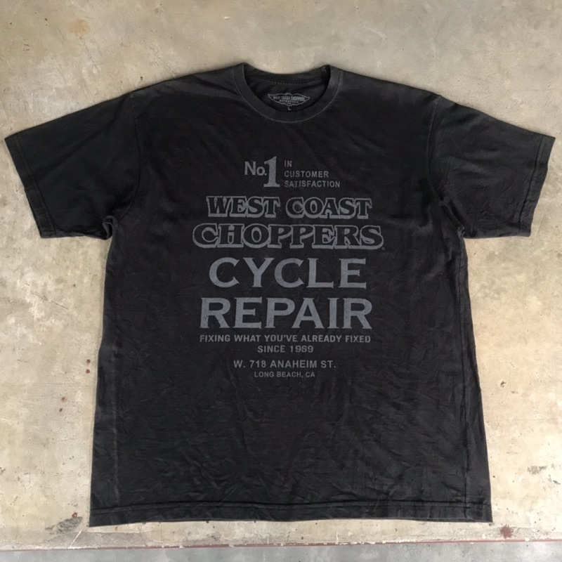 vtg.T-Shirt WEST COAST CHOPPERS MOTORCYCLE NO.1 IN CUSTOMER SATISFACTION FIXING WHAT YOU'VE ALREADY 