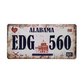 ป้ายสังกะสีวินเทจ Alabama EDG-560, Heart of Dixie (ปั๊มนูน)