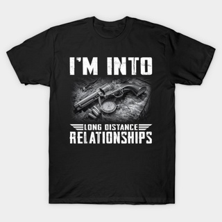 เสื้อยืดวินเทจGILDAN เสื้อยืด พิมพ์ลาย I Am Into Long Distance Relationships สําหรับผู้ชาย และผู้หญิงS-5XL