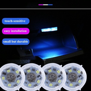 โคมไฟอ่านหนังสือ LED ติดเพดานรถยนต์ ขนาดเล็ก ชาร์จ USB สีฟ้า จํานวน 4 ชิ้น