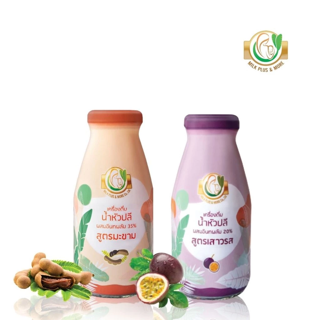 Milk Plus & More น้ำหัวปลี คละ2รส 24 ขวด (มะขาม+เสาวรส) เพิ่มน้ำนม บำรุงครรภ์
