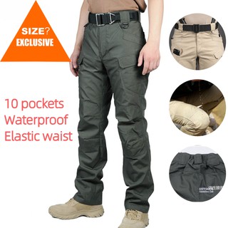 Ix7 tactical pants ผู้ชายกางเกงยุทธวิธีกางเกงหลวมขนาดใหญ่กางเกงหลายกระเป๋ากางเกงผู้ชายกางเMen’s Cargo Military pants