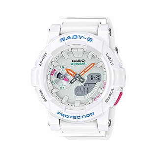 Casio Baby-G นาฬิกาข้อมือผู้หญิง สายเรซิ่น รุ่น BGA-185-7ADR - สีขาว