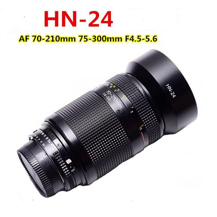 ฮูด Nikon AF 70-210 F 4-5.6 / AF 75-300 F 4.5-5.6 / AF 100-300 F 5.6 (หน้าเลนส์ 62 mm) ฮูดเหล็ก HN-24 มือ 1