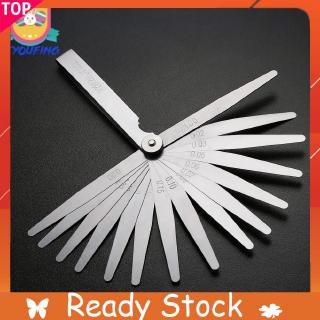 🍀17 Blades Feeler Stainless Steel 0.02-1.0mm Thiness Filler Gauge Tool