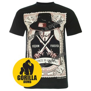 Gorilladumb เสื้อยืดลาย  Guy Fawkes Mask Hope Obama สีดำ