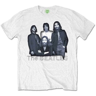 เสื้อยืด พิมพ์ลายกราฟิก The Beatles สีขาว สไตล์มินิมอล สําหรับผู้ชาย