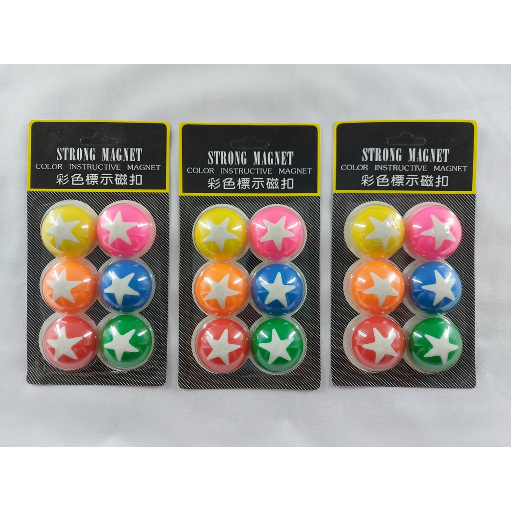 (3pkts) 6in1 COLOURFUL MAGNET BUTTON x 3pkts