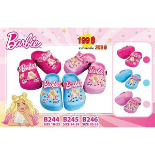 รองเท้าเด็ก หัวโต รัดส้นเด็ก บาร์บี้ Barbie ลิขสิทธ์แท้