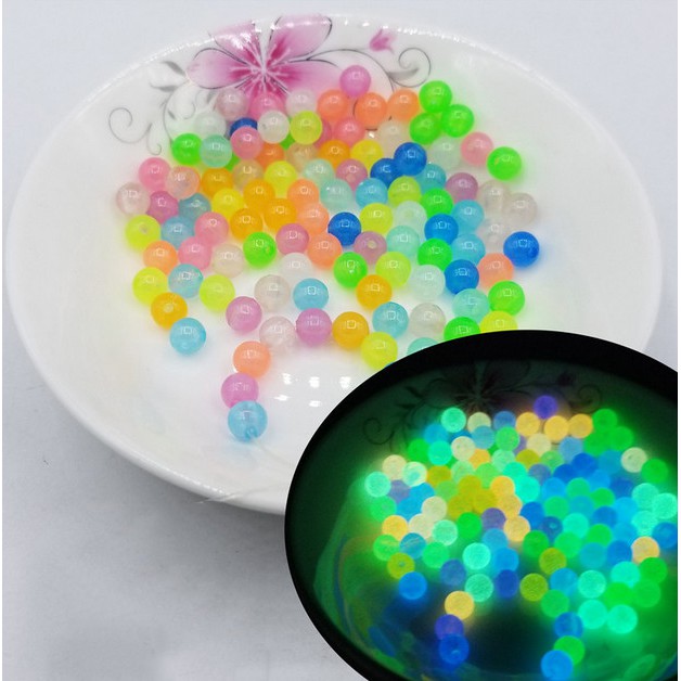 ลูกปัดเรืองแสงDia 6-12 มม. อะคริลิกสำหรับเครื่องประดับ DIY และสร้อยข้อมือ