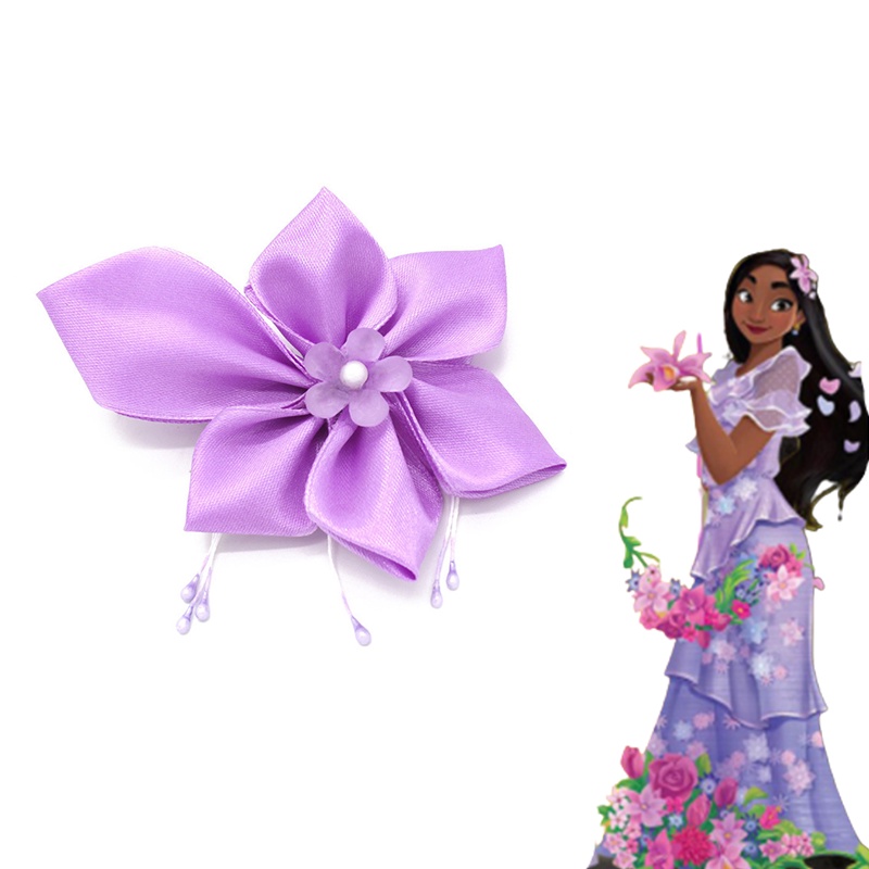 โบว์ดอกไม้สีม่วง Encanto Isabella สำหรับเครื่องประดับผมเด็กผู้หญิง