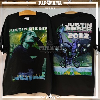 เสื้อยืดคอกลม[ Justin Bieber ] WORLD TOUR LIVE IN BANGKOK 2022 Bootleg เสื้อวง เสื้่อทัวร์ จัสติน บีเบอร์ papamama vinta