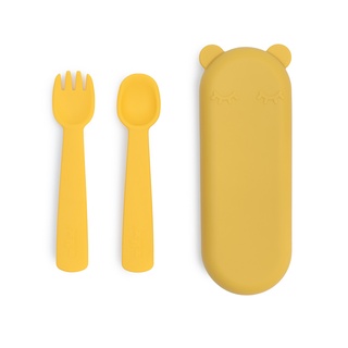 We Might be Tiny : Feedie Fork &amp; Spoon Set (with case) ช้อนส้อม ซิลิโคน พร้อมที่เก็บ