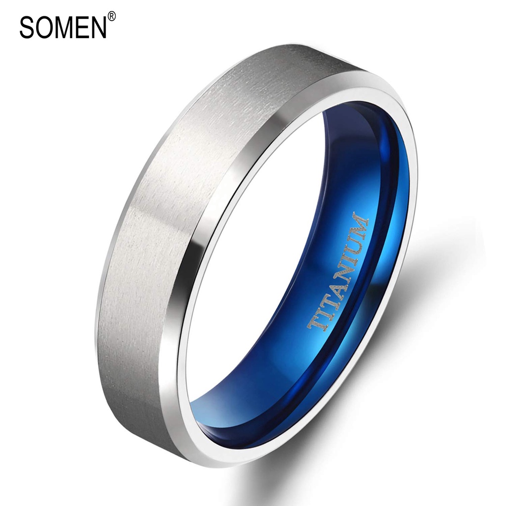 Somen แหวนไทเทเนียม เนื้อแมตต์ ใส่สบาย ขนาด 6 มม. สําหรับผู้ชาย ผู้หญิง งานแต่งงาน ไซซ์ 5-13.5