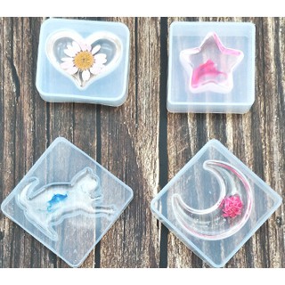 1pcs/pack 4 styles five-pointed star and moon love kitten silicone mold Epoxy Resin Casting Molds For DIY  Jewelry Making