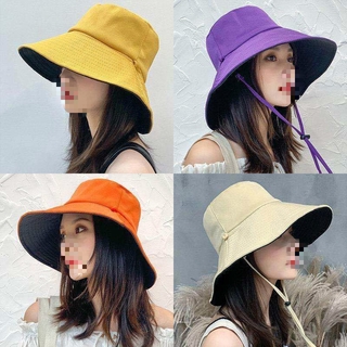 หมวกบัคเก็ตกันแดด ใส่ได้ทั้ง2ด้าน ปีกกว้าง หมวกแฟชั่นสำหรับผู้ชายและผู้หญิง(B02)