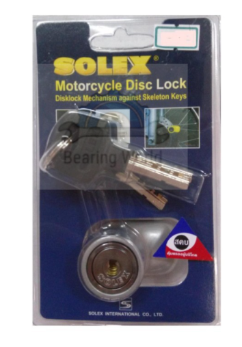 SOLEX กุญแจล็อคดิสเบรคมอเตอร์ไซค์ รุ่น 9025 สีเงิน ล็อคจักรยานยนต์ ล็อคมอเตอร์ไซด์ ล็อคบิ๊กไบค์ ของแท้ 100% ล็อคจาน