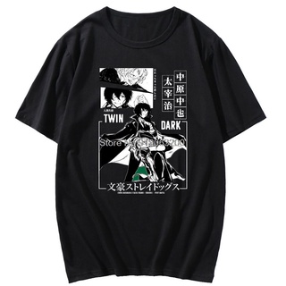 คอลูกเรือเสื้อยืด พิมพ์ลายอนิเมะ Bungou Stray Dogs Chuuya Nakahara Harajukut สําหรับผู้ชายS-5XL