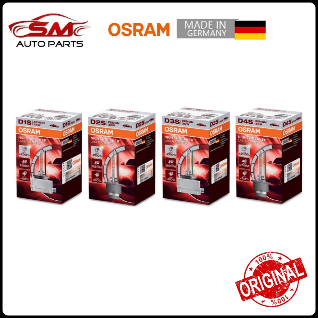 Osram Xenarc Night Breaker Laser HID Bulb ( D1S D2S D3S D4S ) Made in Germany