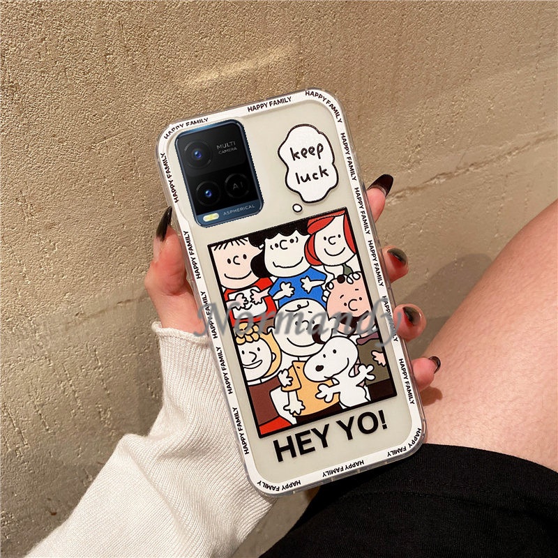 เคส Phone Case VIVO Y33S Y21 Y31 Y72 Y52 Y20S [G] SG Y20 V21E V21 5G 4G Snoopy Family Casing TPU Sof