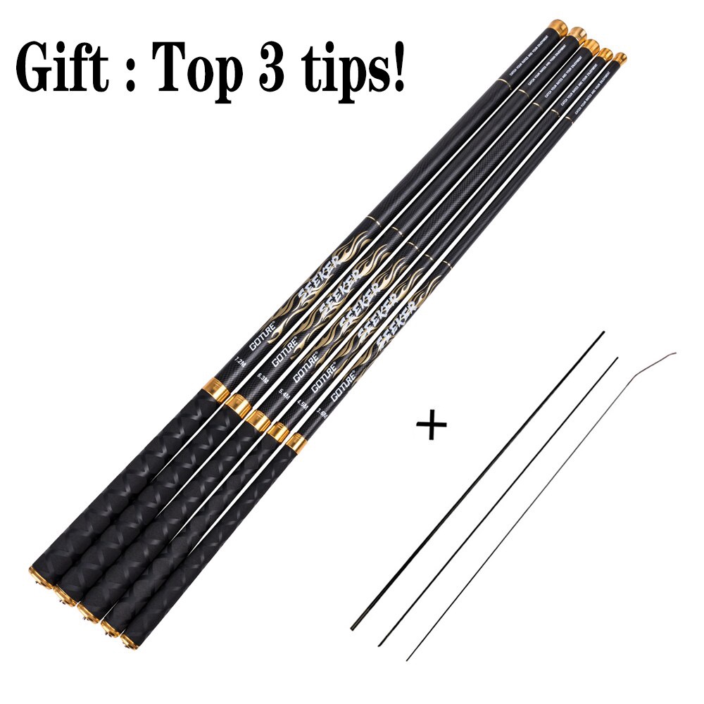 Goture Seeker Telescopic Fishing Rod Carbon Fiber 3.6m-7.2m Ultra-light ...