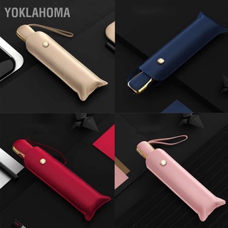 YOklahoma Flat Automatic Umbrella Anti UV Sun Portable 6 Ribs Folding Parasol for Daily Use Travel