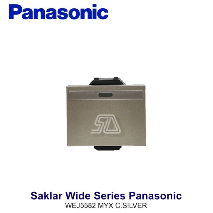 MATA Panasonic WS Eye Switch 1G 2W ขนาด 2M + ตัวบ่งชี้ C. WEJ5582 MYX สีเงิน