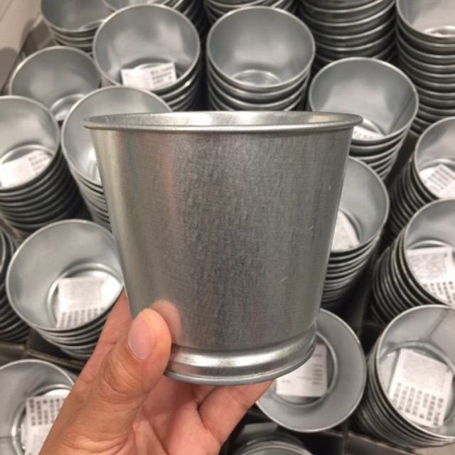 🌸Bintje กระถางใส่ต้นไม้ กัลวาไนซ์ สีเงิน 9 Cm. แท้ IKEA