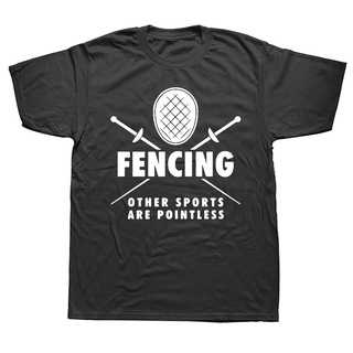 เสื้อยืดแขนสั้น คอกลม ผ้าฝ้าย พิมพ์ลาย Fencer Fencing Birthday แฟชั่นสําหรับผู้ชาย และผู้หญิง