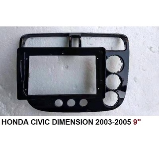 หน้ากากวิทยุตรงรุ่น HONDA CIVIC DIMENSION ปี2003-2006สำหรับใส่จอ9"