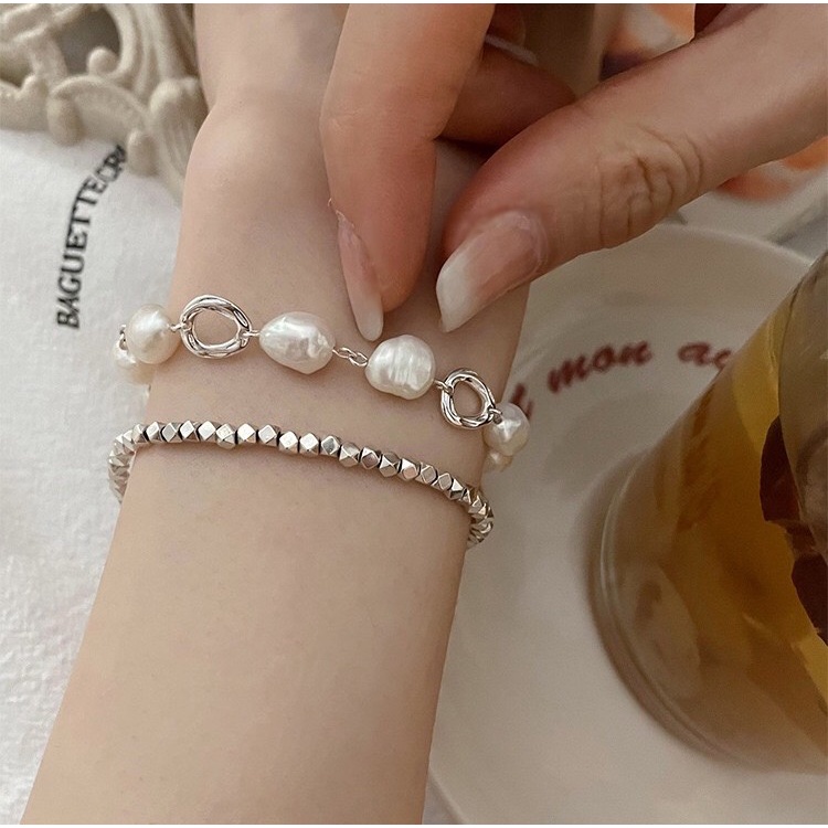 สร้อยข้อมือ ประดับไข่มุกน้ำจืด แฟชั่นวินเทจ ไตล์เกาหลี แบบหรูหราเรียบง่าย ดูสง่างาม ของขวัญสำหรับวันเกิดและวันวาเลนไทน์