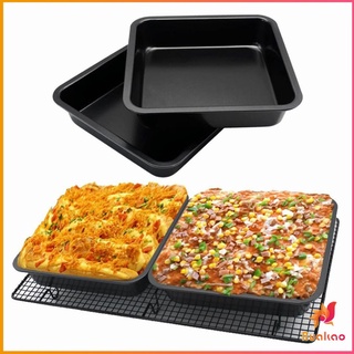 BUAKAO ถาดอบเค้กแบบสี่เหลี่ยม ถาดอบพิซซ่า ถาดอบขนมปัง Square cake pan