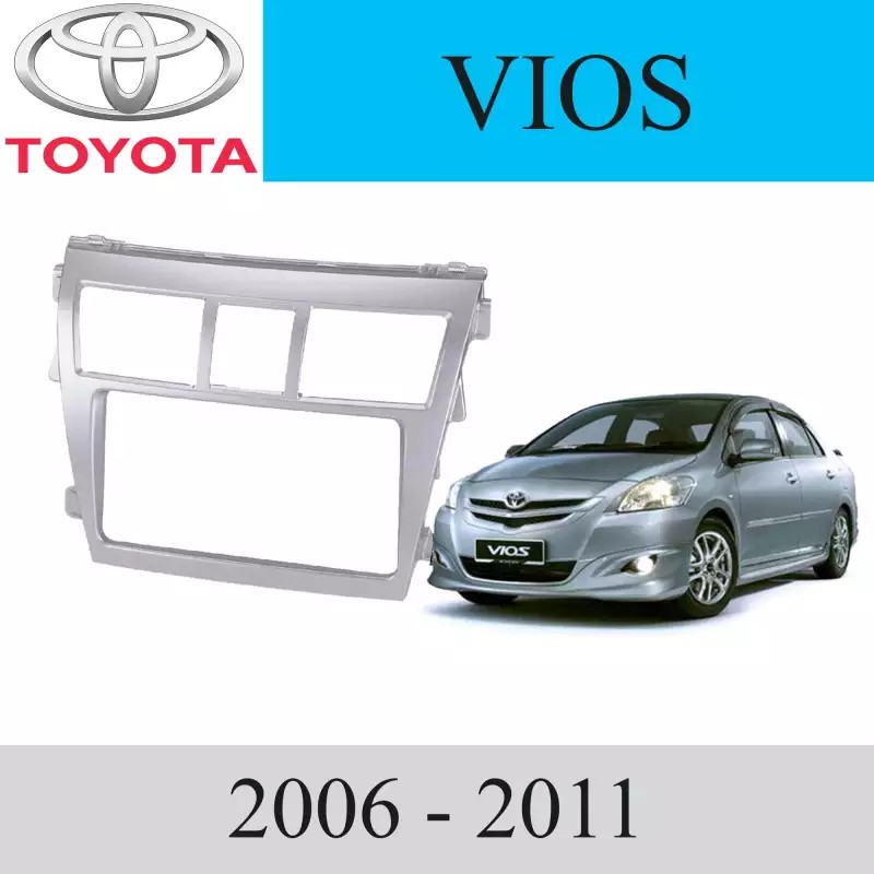 หน้ากากวิทยุ รถยนต์ TOYOTA รุ่น VIOS ปี 2007-2012 - Silver