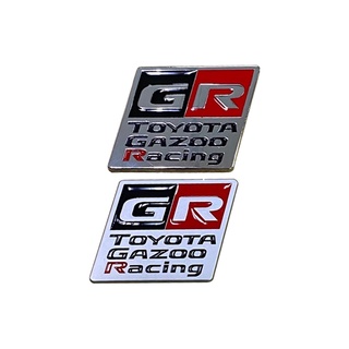 โลโก้ GR TOYOTA GAZOO RACING งานโลหะ ขนาด 4.2x4.7 cm ติด TOYOTA ราคาต่อชิ้น