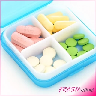 กล่องยา มินิ กล่องสีสันลูกกวาด หลายช่อง กล่องยาแบบพกพา Cross-packing pill box