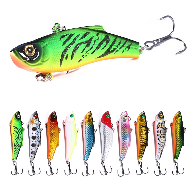 HENGJIA VIB Fishing Lure Swim Minnow ขนาด 7 cm - 18 g และ 6 cm - 13.4 g เหมาะสำหรับการตกปลากลางแจ้งในฤดูหนาวและใช้ได้ทั้งบนทะเลและบึง