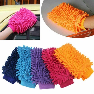 ถุงมือไมโครไฟเบอร์ Chenille Mitt ทําความสะอาดรถยนต์ สุ่มสี 1 ชิ้น