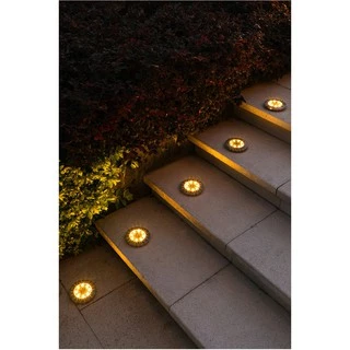 Solar ไฟปักสนาม 12LED โคมไฟตกแต่งสนามหญ้า ไฟ LED ฝังพื้นไฟโซล่าเซลล์